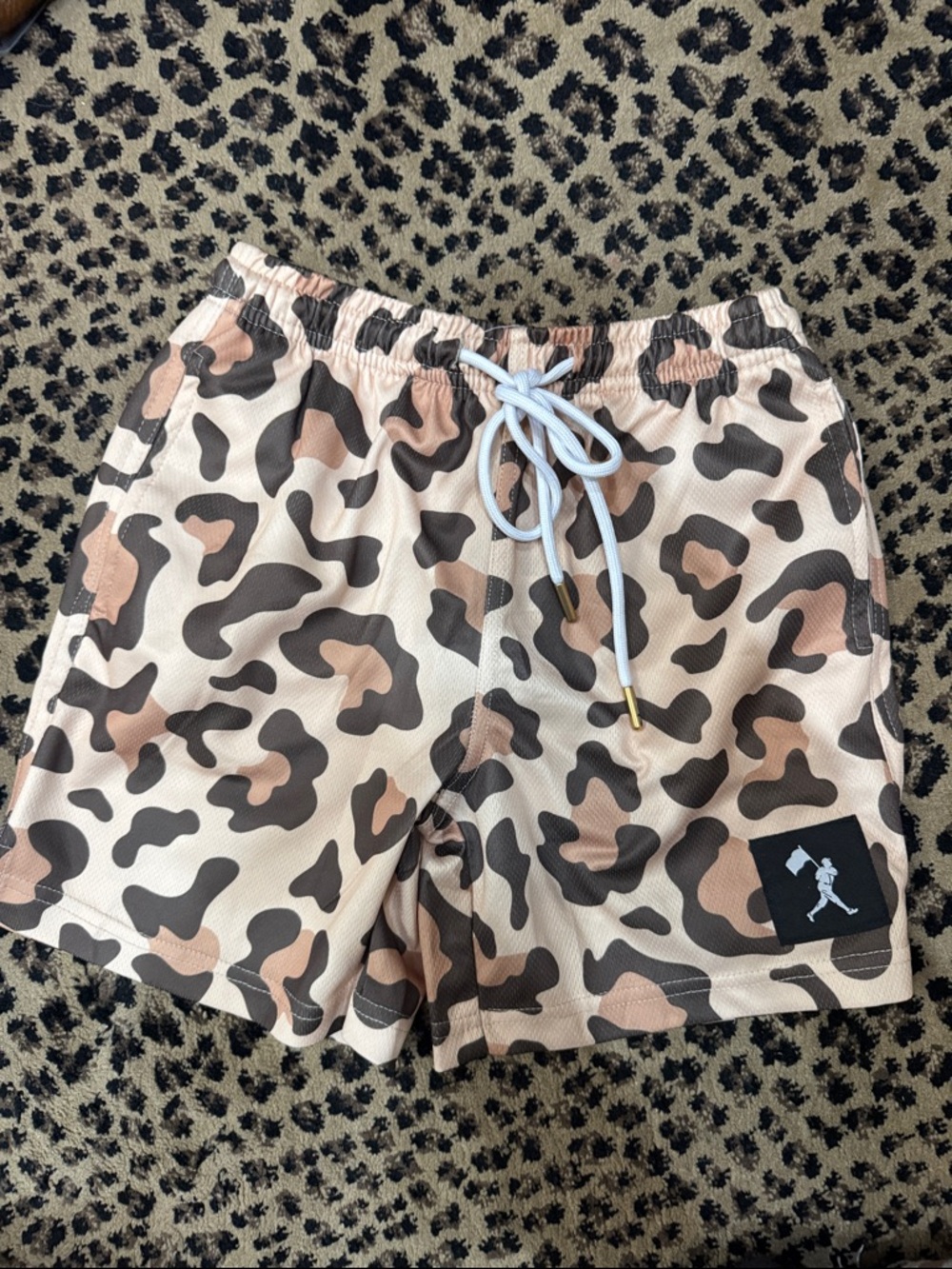 Kids' Baseballism new with tags Leopard Print Drawstring Shorts
